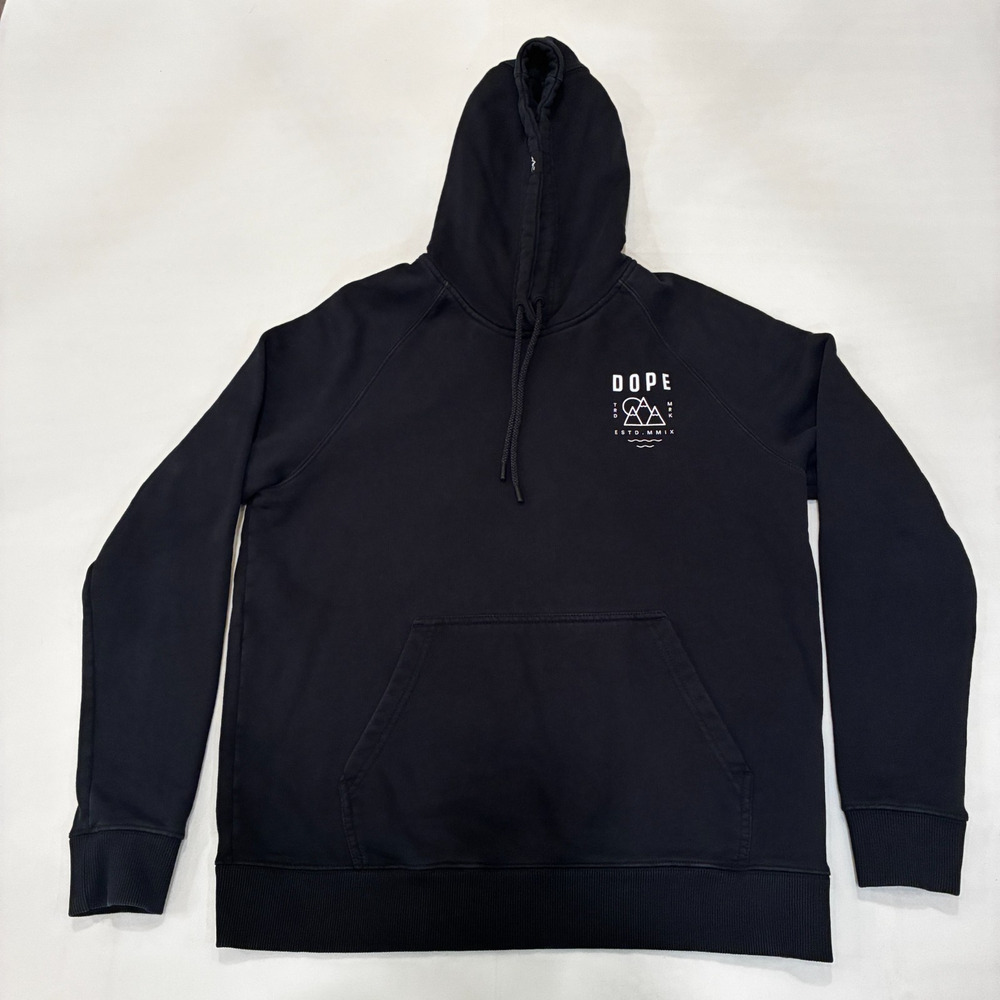 DOPE TM Men's Hoodie Size M Black Pullover Sweatshirt Streetwear Medium